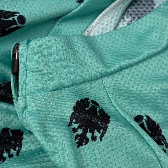 SIZE MEDIUM M Bianchi Dama Peloton Jersey Voler USA Green Black Cycling Race - Picture 10 of 10